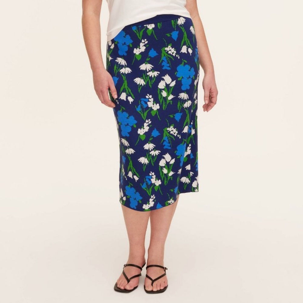 Kate Spade Target Floral sweater Skirt Blue and Green